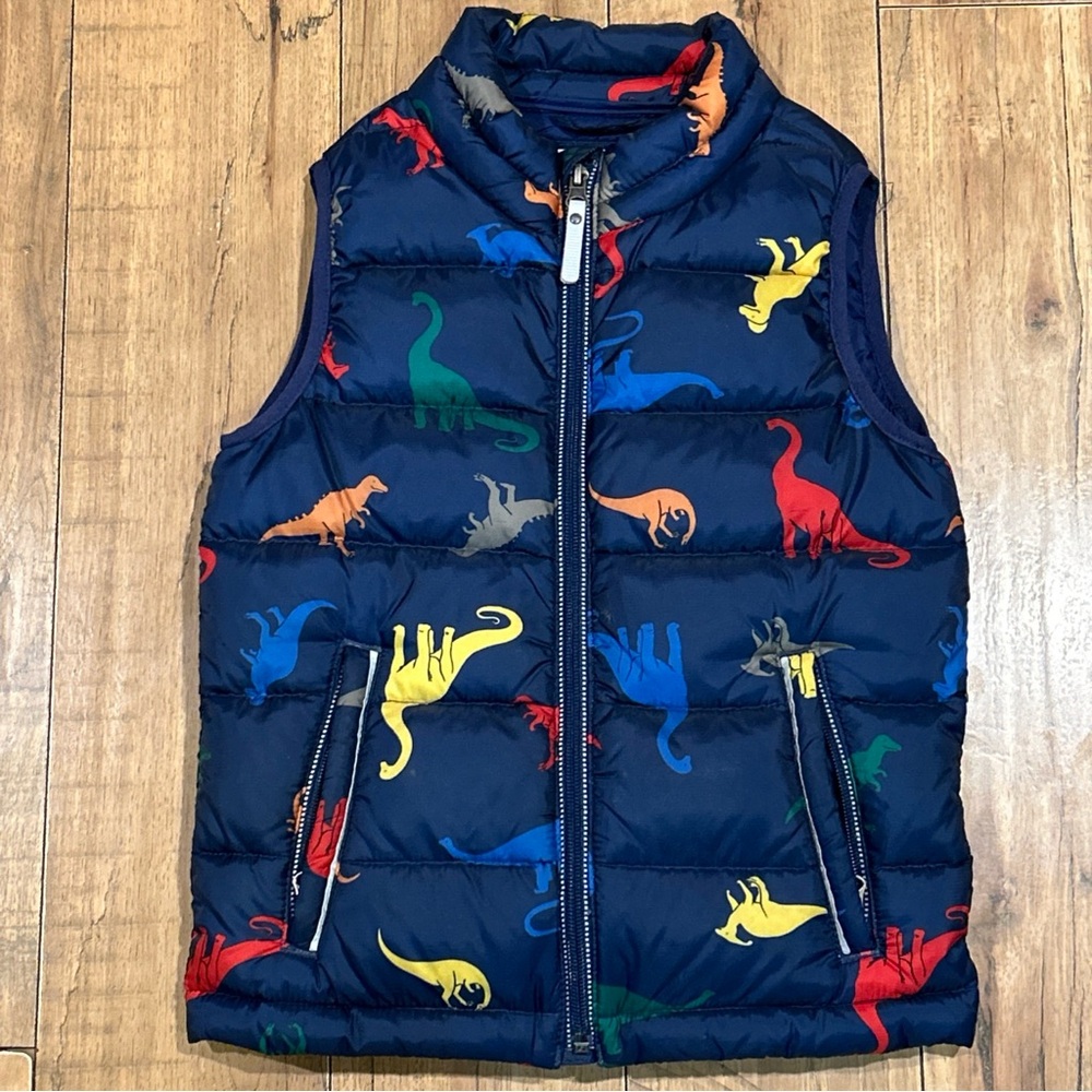 Hanna Andersson Down Full Zip Vest Dinosaur 120cm US 6/7